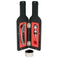 4 Piece Wine Set in Bottle Shaped Case